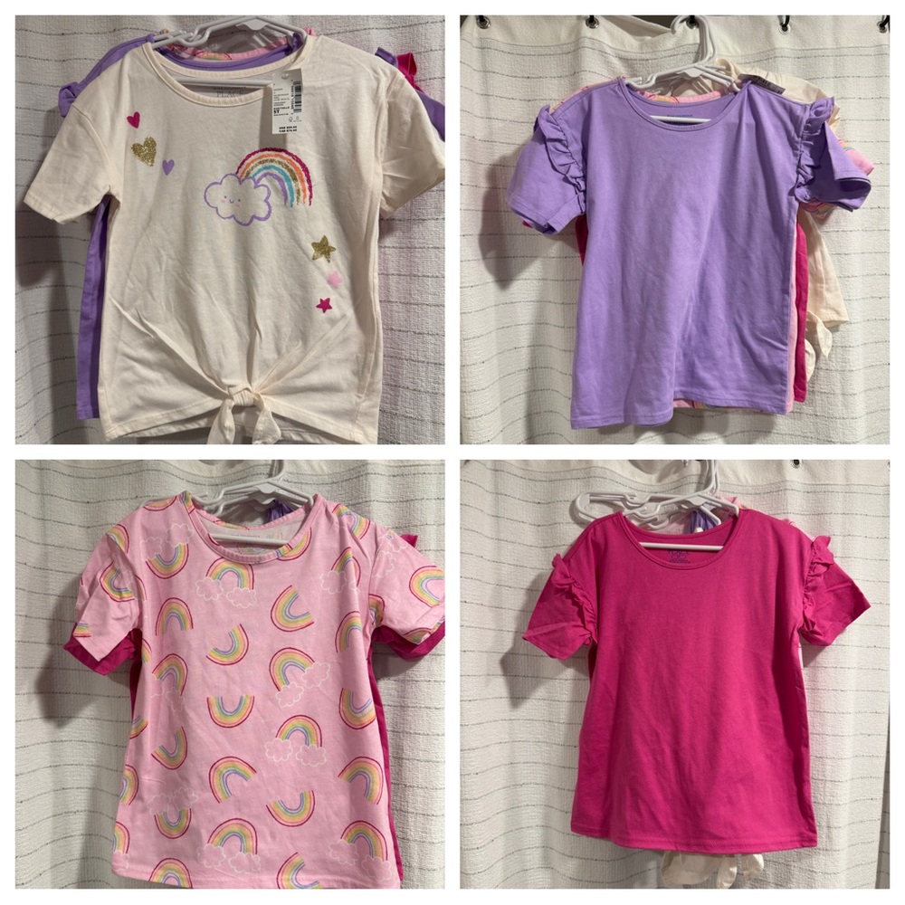 The Children's Place Cream, Purple, Pink Tees Set